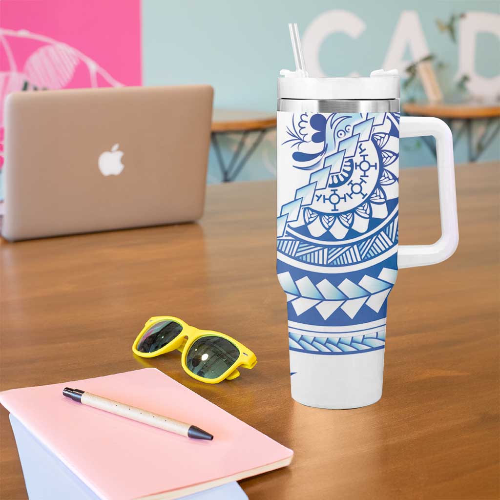 Pohnpei Liberation Day Tumbler With Handle Polynesian Floral Tattoo - Polynesian Pride