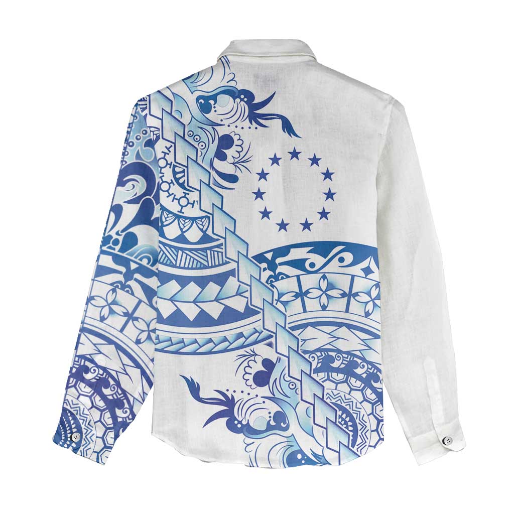 Pohnpei Liberation Day Women Casual Shirt Polynesian Floral Tattoo - Polynesian Pride