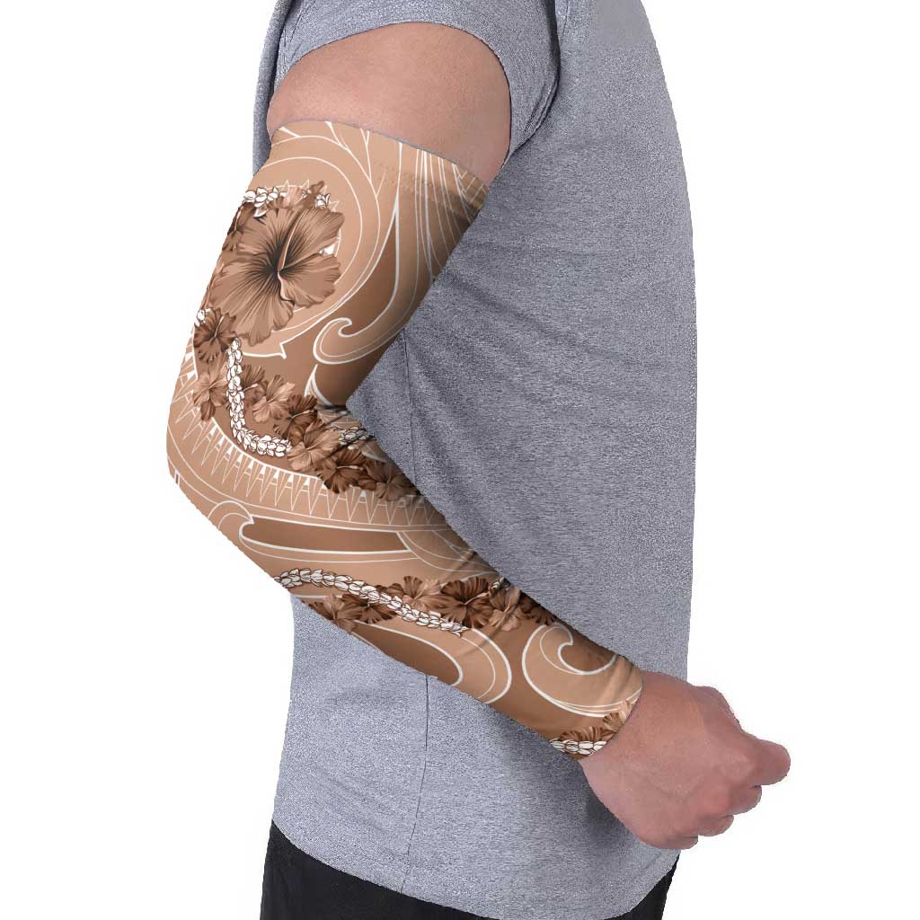 Hawaii Brown Hibiscus Pikake Lei Arm Sleeves - Polynesian Pride