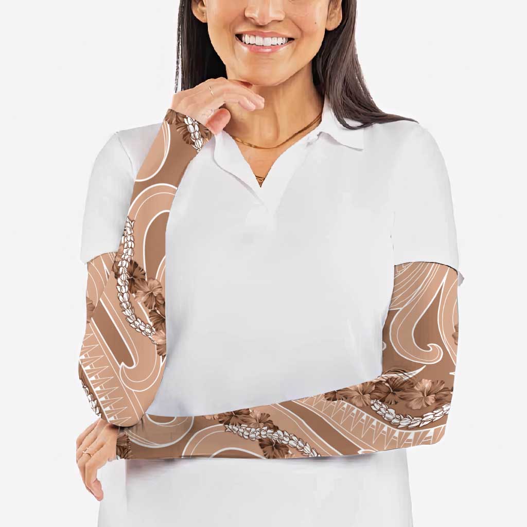 Hawaii Brown Hibiscus Pikake Lei Arm Sleeves - Polynesian Pride