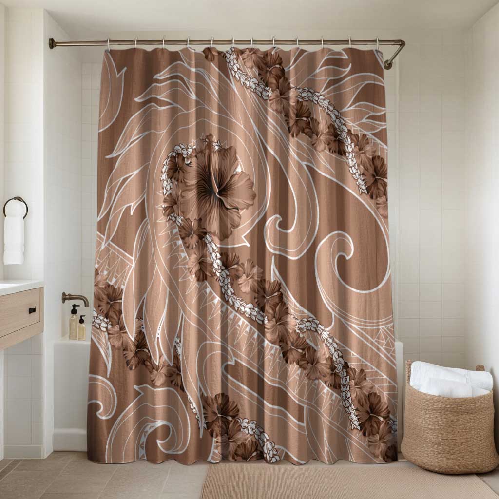 Hawaii Brown Hibiscus Pikake Lei Bathroom Set - Polynesian Pride
