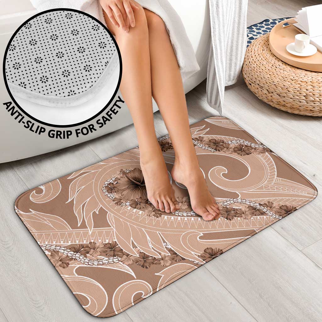 Hawaii Brown Hibiscus Pikake Lei Bathroom Set - Polynesian Pride