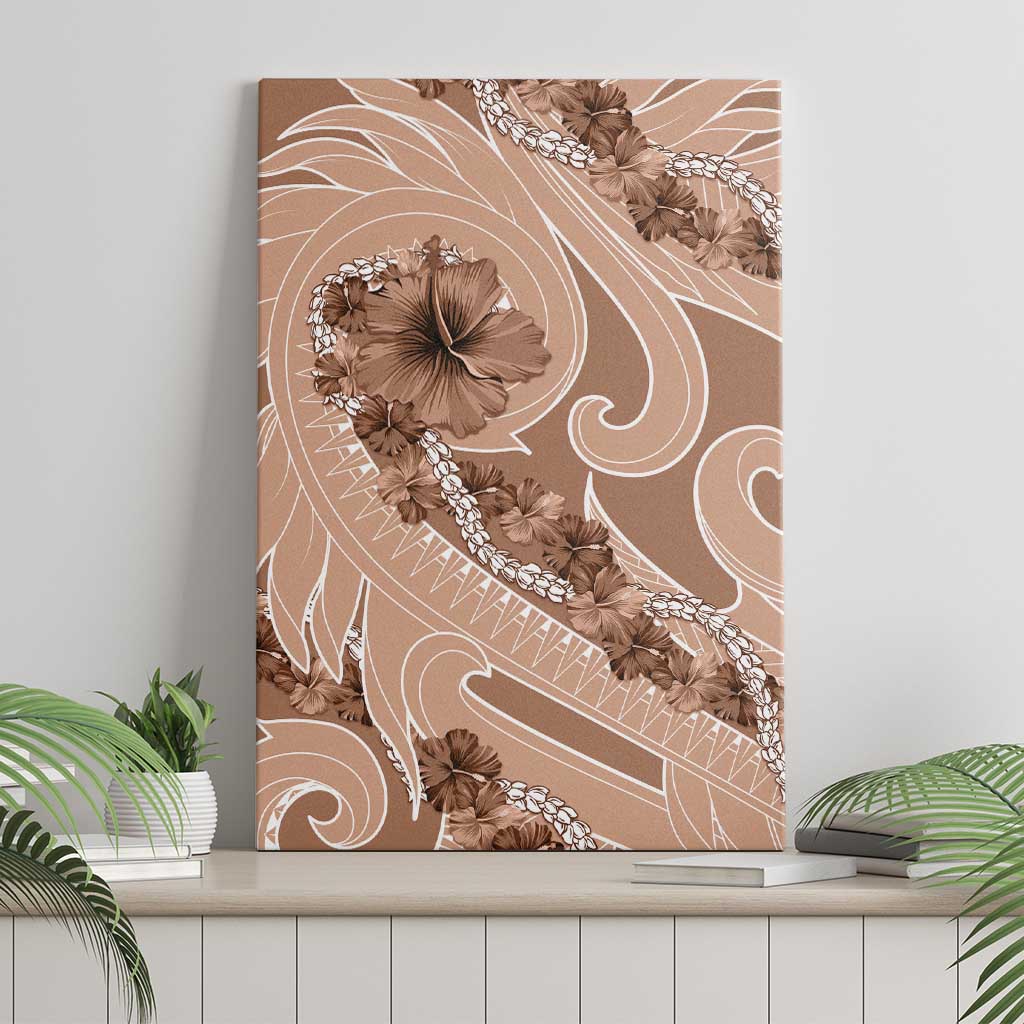 Hawaii Brown Hibiscus Pikake Lei Canvas Wall Art LT05 - Polynesian Pride