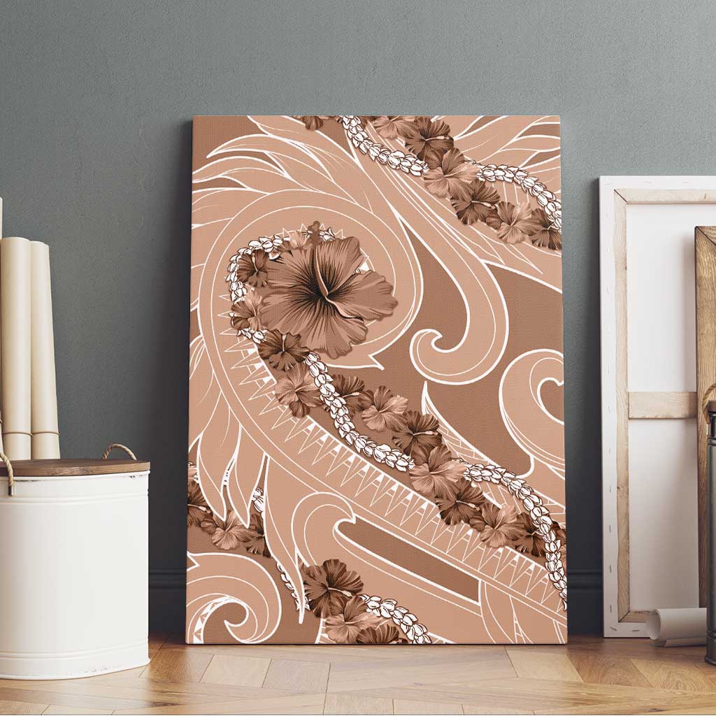 Hawaii Brown Hibiscus Pikake Lei Canvas Wall Art LT05 - Polynesian Pride