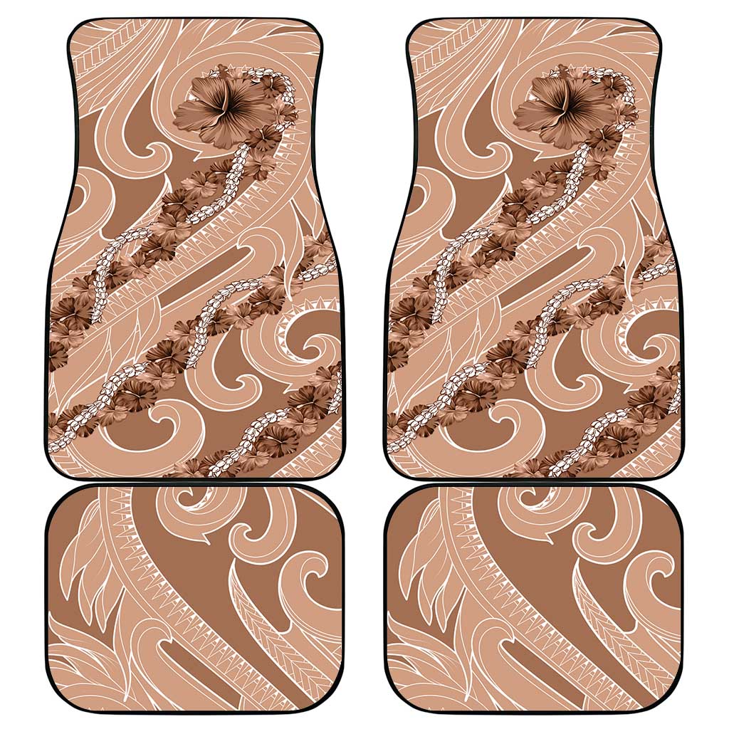 Hawaii Brown Hibiscus Pikake Lei Car Mats - Polynesian Pride