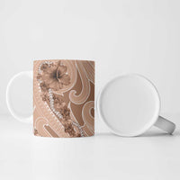 Hawaii Brown Hibiscus Pikake Lei Ceramic Mug - Polynesian Pride