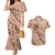 Hawaii Brown Hibiscus Pikake Lei Couples Matching Mermaid Dress and Hawaiian Shirt - Polynesian Pride