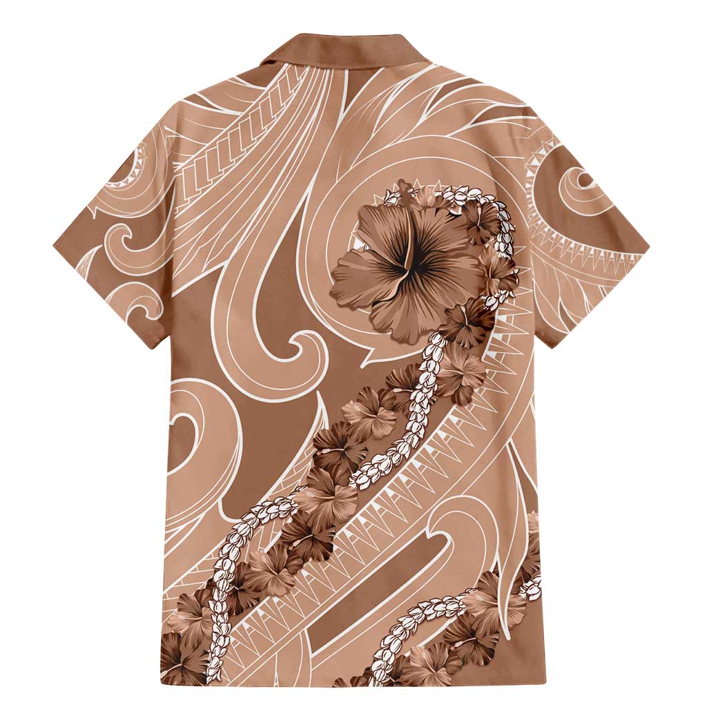 Hawaii Brown Hibiscus Pikake Lei Family Matching Mermaid Dress and Hawaiian Shirt - Polynesian Pride