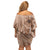 Hawaii Brown Hibiscus Pikake Lei Family Matching Off Shoulder Short Dress and Hawaiian Shirt - Polynesian Pride
