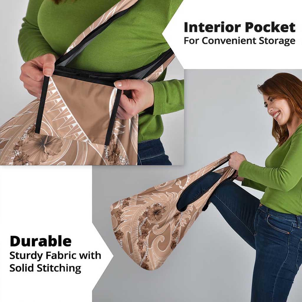 Hawaii Brown Hibiscus Pikake Lei Grocery Bag - Polynesian Pride