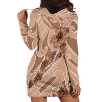 Hawaii Brown Hibiscus Pikake Lei Hoodie Dress - Polynesian Pride