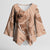 Hawaii Brown Hibiscus Pikake Lei Kimono Sleeve Blouse - Polynesian Pride