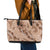 Hawaii Brown Hibiscus Pikake Lei Leather Tote Bag - Polynesian Pride