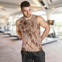 Hawaii Brown Hibiscus Pikake Lei Men Tank Top - Polynesian Pride