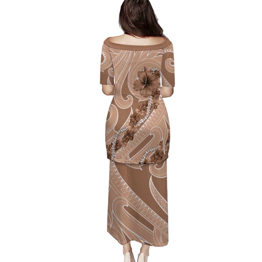 Hawaii Brown Hibiscus Pikake Lei Puletasi - Polynesian Pride