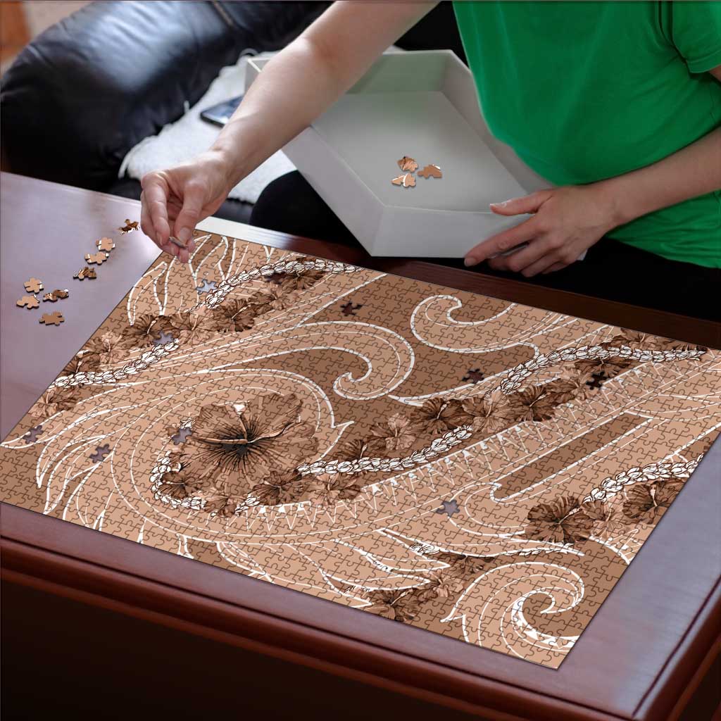 Hawaii Brown Hibiscus Pikake Lei Puzzle LT05 - Polynesian Pride