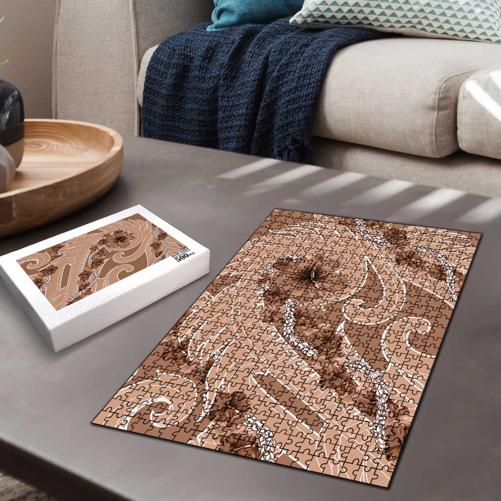 Hawaii Brown Hibiscus Pikake Lei Puzzle LT05 - Polynesian Pride
