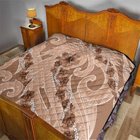 Hawaii Brown Hibiscus Pikake Lei Quilt - Polynesian Pride