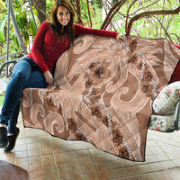 Hawaii Brown Hibiscus Pikake Lei Quilt - Polynesian Pride