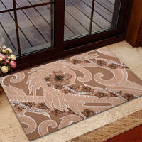 Hawaii Brown Hibiscus Pikake Lei Rubber Doormat - Polynesian Pride