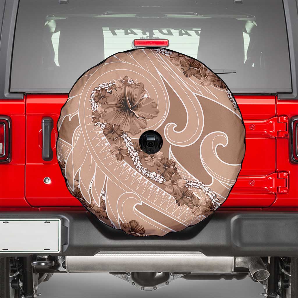 Hawaii Brown Hibiscus Pikake Lei Spare Tire Cover - Polynesian Pride