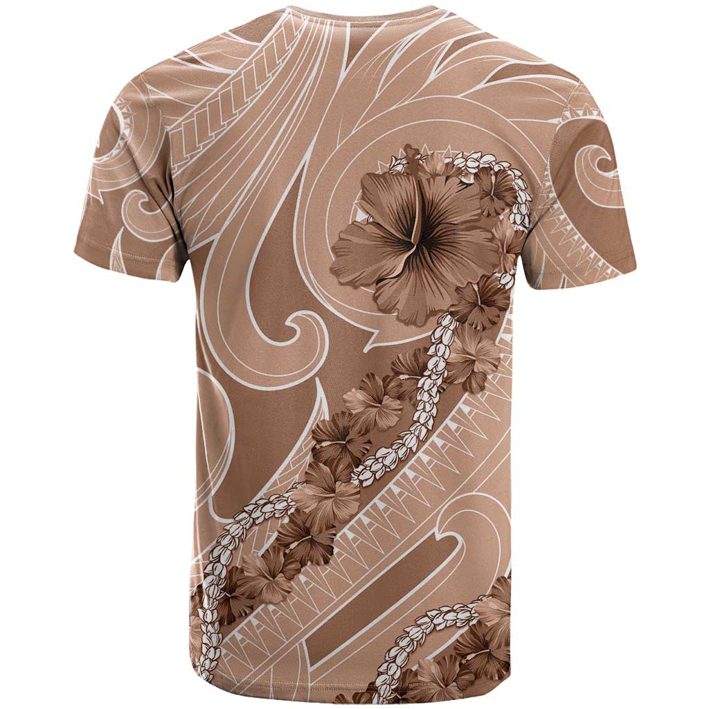 Hawaii Brown Hibiscus Pikake Lei T Shirt - Polynesian Pride