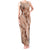 Hawaii Brown Hibiscus Pikake Lei Tank Maxi Dress - Polynesian Pride