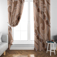 Hawaii Brown Hibiscus Pikake Lei Window Curtain - Polynesian Pride