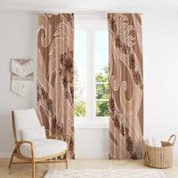 Hawaii Brown Hibiscus Pikake Lei Window Curtain - Polynesian Pride