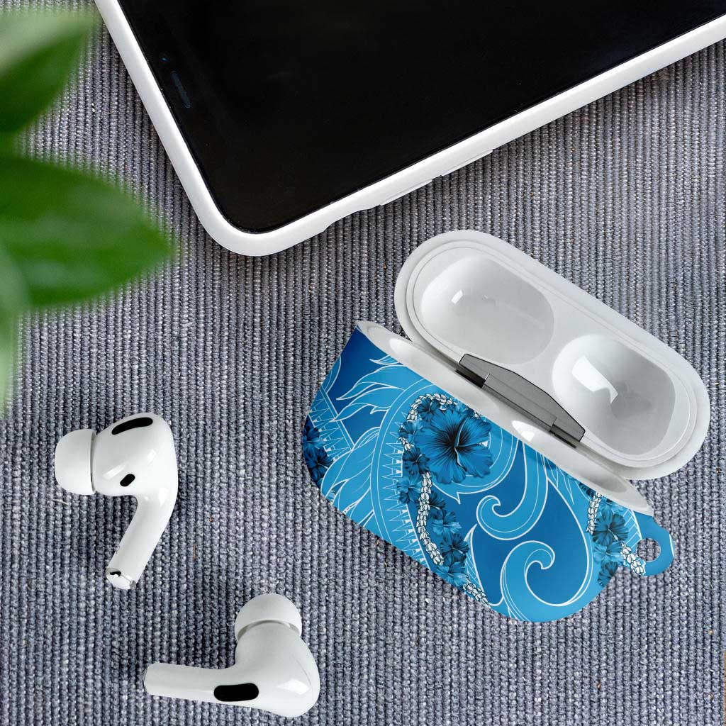 Hawaii Blue Hibiscus Pikake Lei AirPods Case - Polynesian Pride