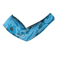 Hawaii Blue Hibiscus Pikake Lei Arm Sleeves - Polynesian Pride