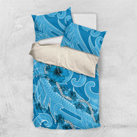 Hawaii Blue Hibiscus Pikake Lei Bedding Set - Polynesian Pride