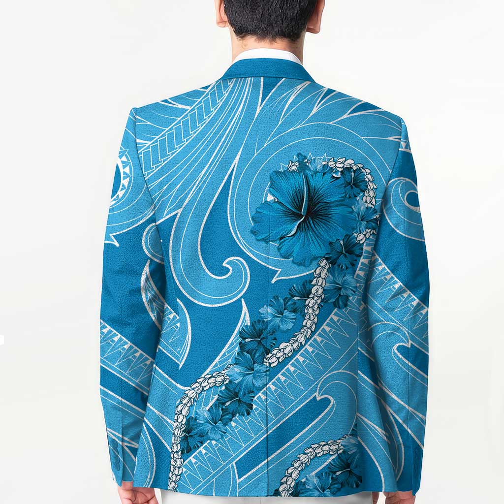 Hawaii Blue Hibiscus Pikake Lei Blazer LT05 - Polynesian Pride