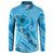 Hawaii Blue Hibiscus Pikake Lei Button Sweatshirt - Polynesian Pride