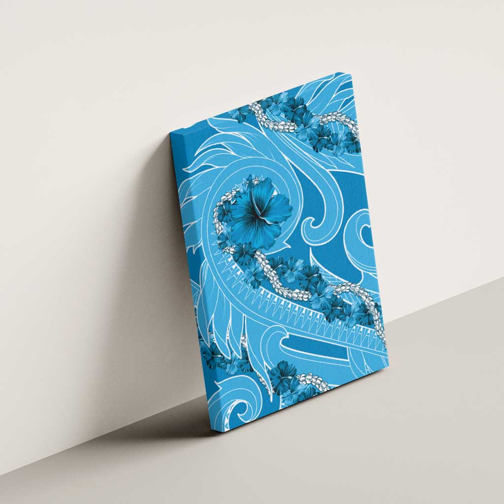 Hawaii Blue Hibiscus Pikake Lei Canvas Wall Art LT05 - Polynesian Pride
