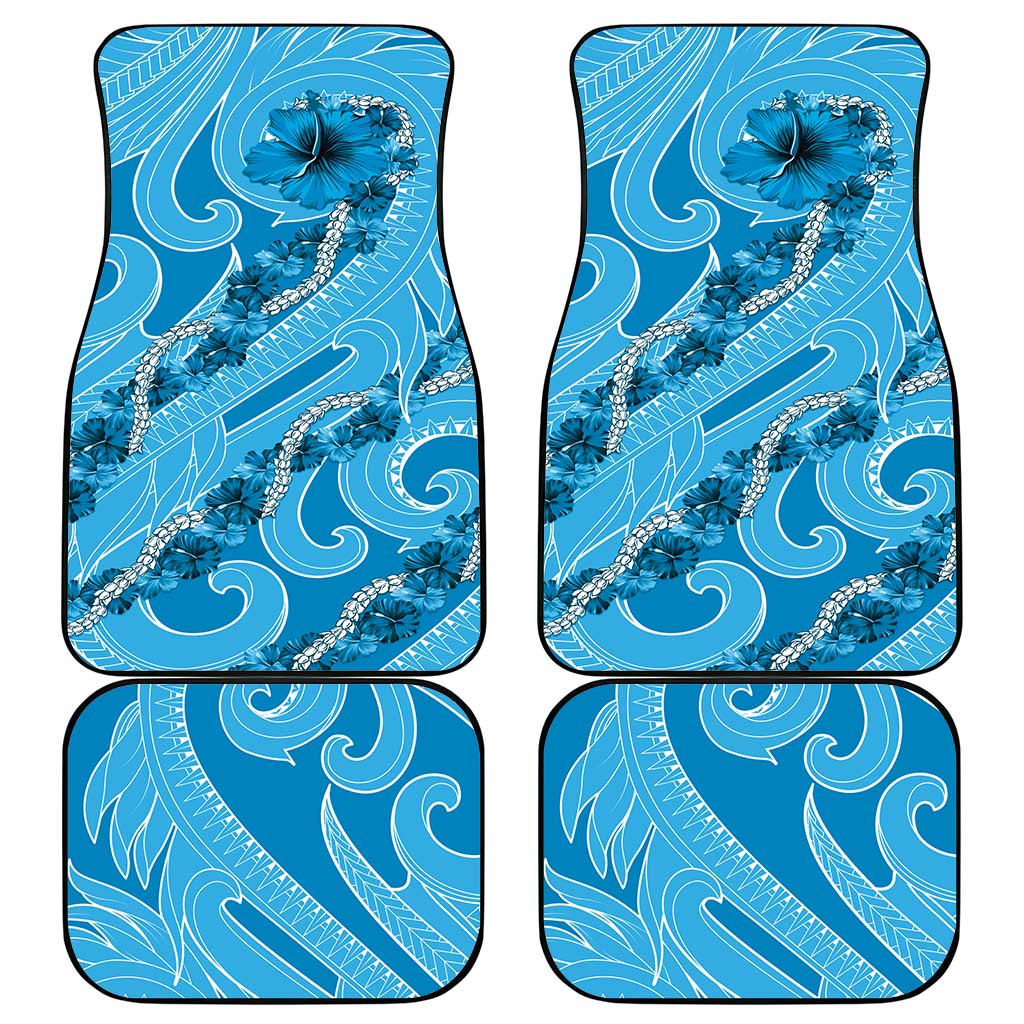 Hawaii Blue Hibiscus Pikake Lei Car Mats - Polynesian Pride