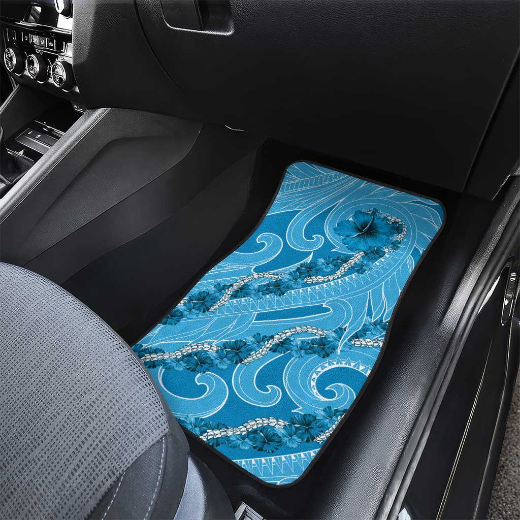 Hawaii Blue Hibiscus Pikake Lei Car Mats - Polynesian Pride