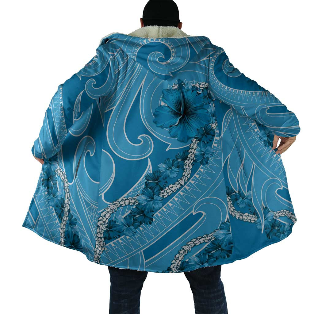 Hawaii Blue Hibiscus Pikake Lei Cloak - Polynesian Pride