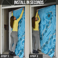 Hawaii Blue Hibiscus Pikake Lei Door Cover - Polynesian Pride