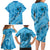 Hawaii Blue Hibiscus Pikake Lei Family Matching Long Sleeve Bodycon Dress and Hawaiian Shirt - Polynesian Pride