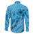 Hawaii Blue Hibiscus Pikake Lei Family Matching Long Sleeve Bodycon Dress and Hawaiian Shirt - Polynesian Pride