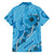 Hawaii Blue Hibiscus Pikake Lei Family Matching Short Sleeve Bodycon Dress and Hawaiian Shirt - Polynesian Pride