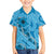 Hawaii Blue Hibiscus Pikake Lei Family Matching Short Sleeve Bodycon Dress and Hawaiian Shirt - Polynesian Pride