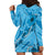 Hawaii Blue Hibiscus Pikake Lei Hoodie Dress - Polynesian Pride