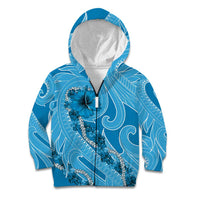 Hawaii Blue Hibiscus Pikake Lei Kid Hoodie - Polynesian Pride