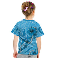 Hawaii Blue Hibiscus Pikake Lei Kid T Shirt LT05 - Polynesian Pride