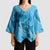 Hawaii Blue Hibiscus Pikake Lei Kimono Sleeve Blouse - Polynesian Pride