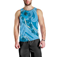 Hawaii Blue Hibiscus Pikake Lei Men Tank Top LT05 - Polynesian Pride