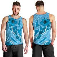 Hawaii Blue Hibiscus Pikake Lei Men Tank Top LT05 - Polynesian Pride