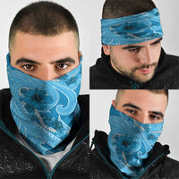 Hawaii Blue Hibiscus Pikake Lei Neck Gaiter LT05